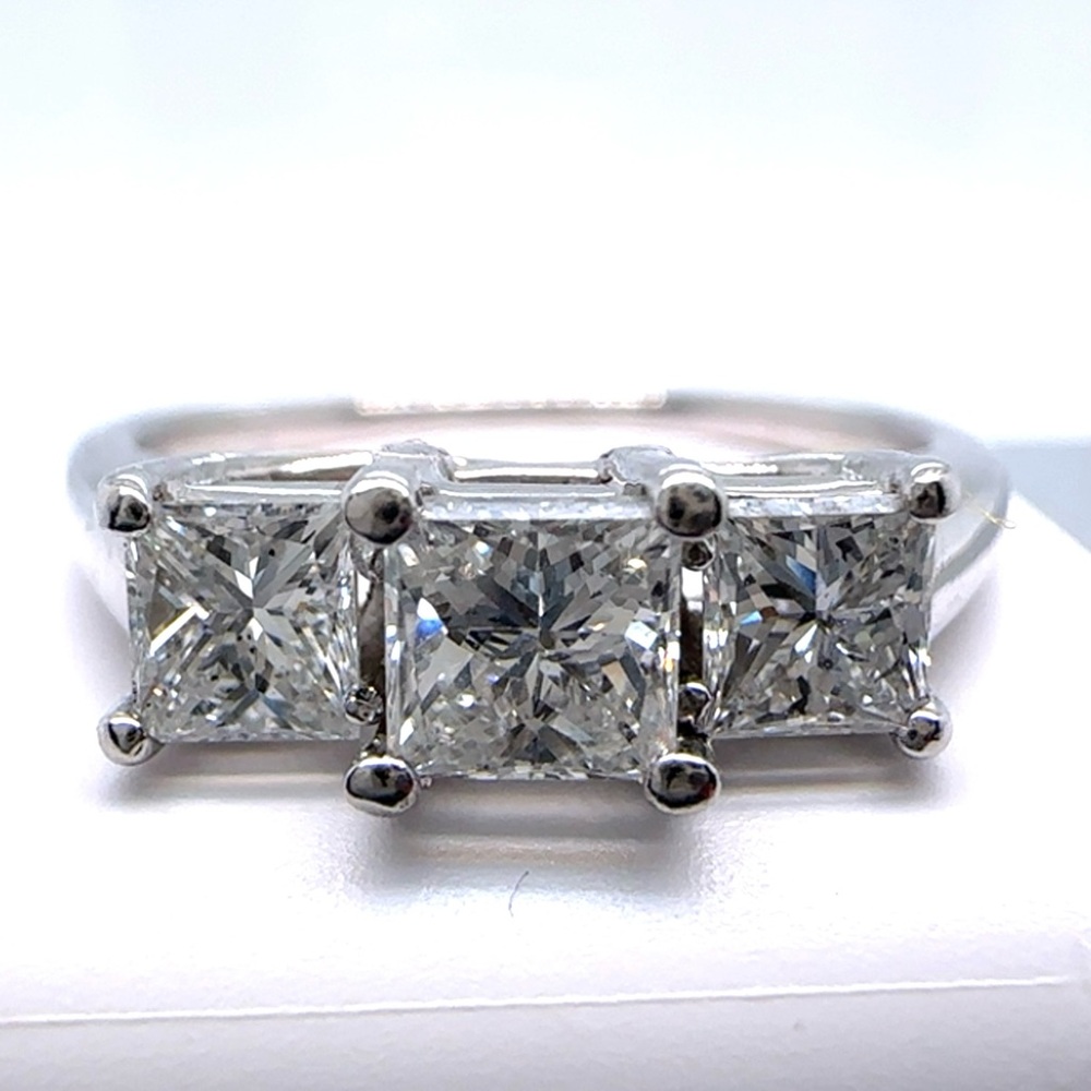 14k 1.00 CTW Princess Cut Diamond 3-Stone Ring